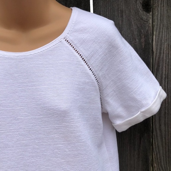 Anthropologie - Saturday Sunday Lace Trimmed White Short Sleeve Top - Picture 5 of 8